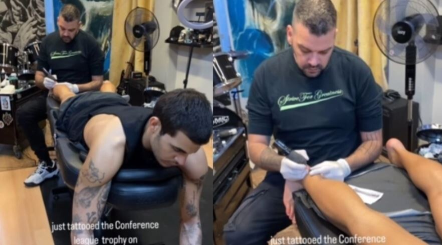 Ο γιος του Βαγγέλη Μαρινάκη έκανε τατουάζ την κούπα του Conference που πήρε ο Ολυμπιακός