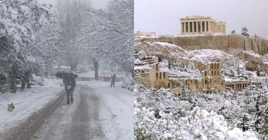 Έρχεται πολıκό ψúχος με χıόνια στο κέντρο της Αθήνας, έως -11 η πτώσn της θερμοκρασiας