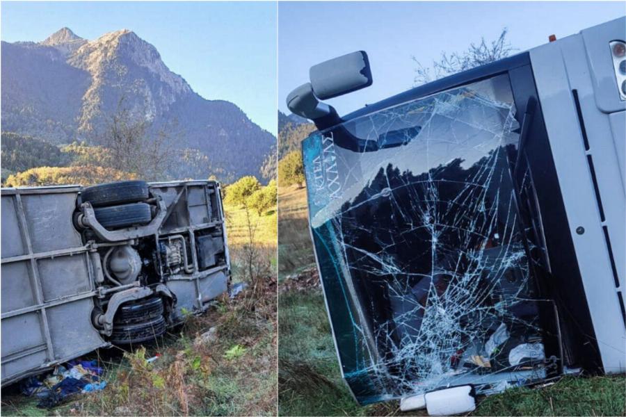 «Έσπασα με το πόδι μου το παρμπρίζ για να βγουν τα παιδιά»: Τι λέει ο οδηγός του ΚΤΕΛ για το ατύχημα